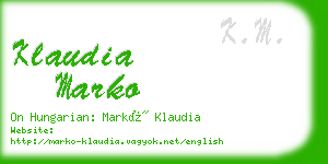 klaudia marko business card